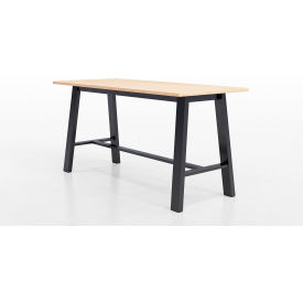 Midtown Conference Table, HPL, 72"L x 36"W x 41"H, Maple Finish, Black Frame view 2