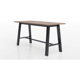 Midtown Conference Table, HPL, 72"L x 36"W x 41"H, Studio Teak Finish, Black Frame view 2