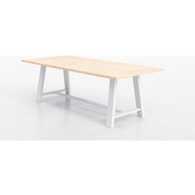 Midtown Conference Table, HPL, 96"L x 36"W x 30"H, Maple Finish, White Frame view 2