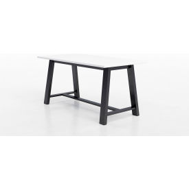 Midtown Conference Table, HPL, 84"L x 42"W x 30"H, Designer White Finish, Black Frame view 2