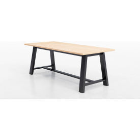 Midtown Conference Table, HPL, 96"L x 42"W x 30"H, Maple Finish, Black Frame view 2