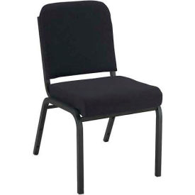 Kfi FR1020-SB-1102 KFI Stacking Chair with Front Roll - Armless - 2" Brown Fabric/Black Steel Frame image.