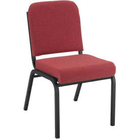Kfi FR1020-SB-1201 KFI Stacking Chair with Front Roll - Armless - 2" Cabernet Fabric/Black Steel Frame image.