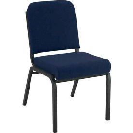 Kfi FR1020-SB-1304 KFI Stacking Chair with Front Roll - Armless - 2" Navy Fabric/Black Steel Frame image.