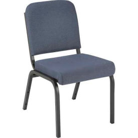 Kfi FR1020-SB-1501 KFI Stacking Chair with Front Roll - Armless - 2" Gray Fabric/Black Steel Frame image.