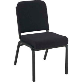 Kfi FR1020-SB-1504 KFI Stacking Chair with Front Roll - Armless - 2" Black Fabric/Black Steel Frame image.