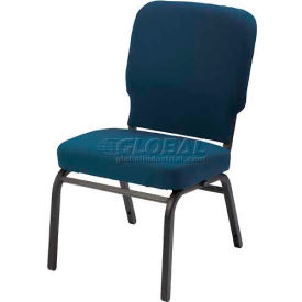 Kfi HTB1040SB-3306 KFI Oversized Church Chair - Armless - Stacking - Navy Vinyl Black Frame image.