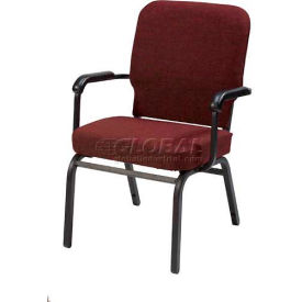 Kfi HTB1041SB-2224 KFI Oversized Church Chair with Arms - Stacking - Maroon Fabric/Black Frame image.