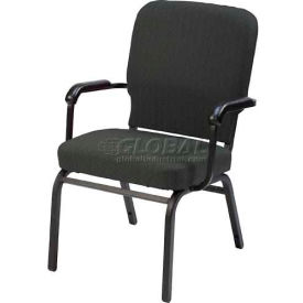 Kfi HTB1041SB-2419 KFI Oversized Church Chair with Arms - Stacking - Emerald Fabric/Black Frame image.