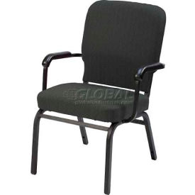 Kfi HTB1041SB-2514 KFI Oversized Church Chair with Arms - Stacking - Slate Fabric/Black Frame image.