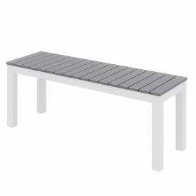 Kfi OLBN5601-WH-GY KFI Ivy Outdoor Bench, Gray Bench/White Frame image.
