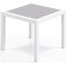 Kfi SD5601-WH-GY KFI Studios Eveleen Indoor/Outdoor Square Side Table, White/Gray image.