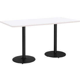Kfi T3072-B1917-BK-D354-31 KFI Counter Height Restaurant Table, 72"Lx30"W, White Table/Black Base image.