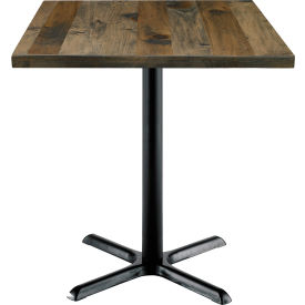 Kfi T30SQ-B2015-31-LFT-BN KFI 30" Square Counter Table With Vintage Wood, Barnwood image.