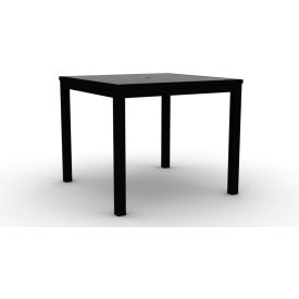 Kfi T35SQ-BK-BK KFI Eveleen 35" Square Outdoor Table, Black Polymer Top and Aluminum Frame image.