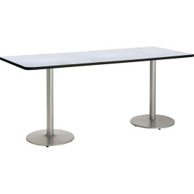Kfi T3696-B1922-SL-GYN-31 KFI Counter Height Restaurant Table, 96"Lx36"W, Gray Table/Silver Base image.