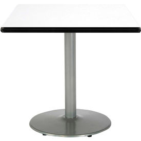 Kfi T36SQ-B1922-SL-CL KFI 36" Square Restaurant Table, White Table/ Silver Base image.
