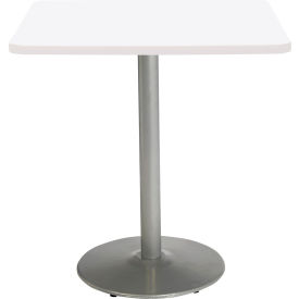 Kfi T36SQ-B1922-SL-D354-31 KFI 36" Square Counter Height Restaurant Table, White Table/Silver Base image.