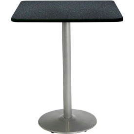 Kfi T36SQ-B1922-SL-GRN-38 KFI 36" Square Bar Height Restaurant Table, Graphite Table/Silver Base image.