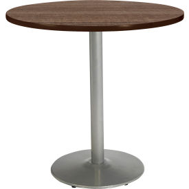Kfi T42RD-B1922-SL-7960K-31 KFI 42" Round Counter Height Restaurant Table, Teak Table/Silver Base image.