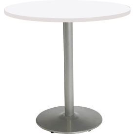 Kfi T42RD-B1922-SL-D354-31 KFI 42" Round Counter Height Restaurant Table, White Table/Silver Base  image.