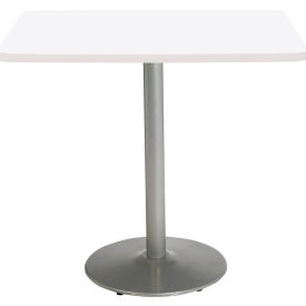 Kfi T42SQ-B1922-SL-D354-31 KFI 42" Square Counter Height Restaurant Table, White Table/Silver Base image.
