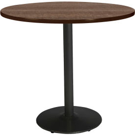 Kfi T48RD-B1930-BK-7960K-31 KFI 48" Round Counter Height Restaurant Table, Teak Table/Black Base image.