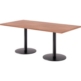 Proof Rectangle Table, 72"L x 36"W, Black Base, River Cherry Top view 2
