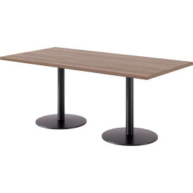 Proof Rectangle Table, 72"L x 36"W, Black Base, Studio Teak Top view 2
