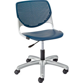Kfi TK2300-P03 KFI Poly Task Chair with Casters and Perforated Back - Navy image.