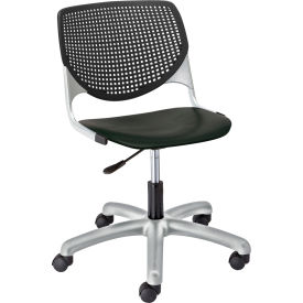 KFI Poly Task Chair with Casters and Perforated Back - Black