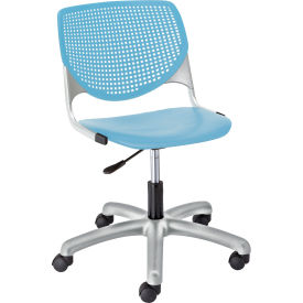 Kfi TK2300-P35 KFI Poly Task Chair with Casters and Perforated Back - Sky Blue image.