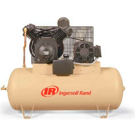 Ingersoll Rand 7100E15-V 15HP Two-Stage Compressor 120 Gal Horiz. 175 PSI 50 CFM 3-Phase 200V