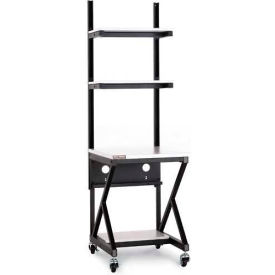 Kendall Howard&#153; 24"" Performance 100 Series LAN Station with Half Bottom Shelf Folkstone Gray
