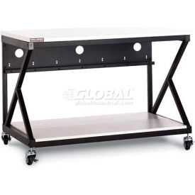 Kendall Howard&#153; 48"" Performance 300 Series LAN Station with Full Bottom Shelf Folkstone Gray