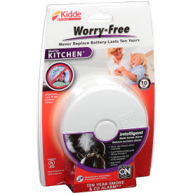 Kidde Fire Equip 21010170 Kidde P3010K-CO Worry-Free Smoke & CO Alarm, Kitchen, 10-Year Sealed Lithium Battery Operated image.