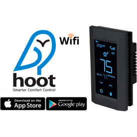 King Electric Mfg K902-B King Electric Hoot Wifi Double Pole Electronic Programmable Thermostat 120/208/240V 16A Black image.