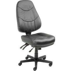 Global Industrial 506569 Interion® Multifunction Chair With High Back, Leather, Black image.