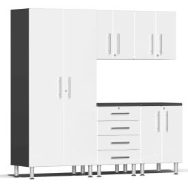 SUBLIME KITCHEN AND GARAGE CABINETS INC UG22050W Ulti-MATE Garage 2 Series 5-Piece Cabinet Set 130" x 21" x 80" White image.