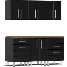 SUBLIME KITCHEN AND GARAGE CABINETS INC UG22072B Ulti-MATE Garage 2 Series 7-Piece Cabinet Set 71" x 21" x 80" Black image.