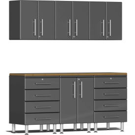 SUBLIME KITCHEN AND GARAGE CABINETS INC UG22072G Ulti-MATE Garage 2 Series 7-Piece Cabinet Set 71" x 21" x 80" Gray image.