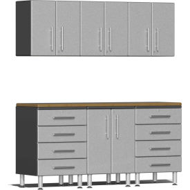 SUBLIME KITCHEN AND GARAGE CABINETS INC UG22072S Ulti-MATE Garage 2 Series 7-Piece Cabinet Set 71" x 21" x 80" Silver image.