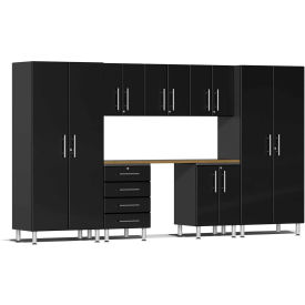 SUBLIME KITCHEN AND GARAGE CABINETS INC UG22082B Ulti-MATE Garage 2 Series 8-Piece Cabinet Set 142" x 21" x 80" Black image.