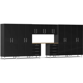 SUBLIME KITCHEN AND GARAGE CABINETS INC UG22102B Ulti-MATE Garage 2 Series 10-Piece Cabinet Set 213" x 21" x 80" Black image.