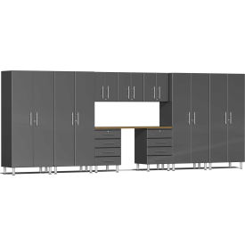 SUBLIME KITCHEN AND GARAGE CABINETS INC UG22102G Ulti-MATE Garage 2 Series 10-Piece Cabinet Set 213" x 21" x 80" Gray image.