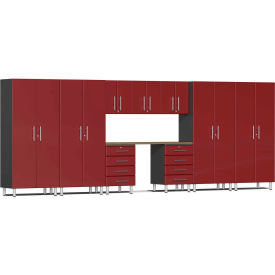 SUBLIME KITCHEN AND GARAGE CABINETS INC UG22102R Ulti-MATE Garage 2 Series 10-Piece Cabinet Set 213" x 21" x 80" Red image.