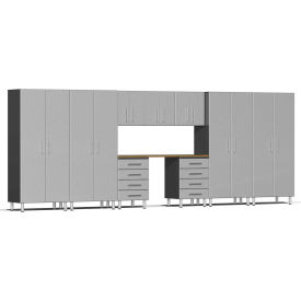 SUBLIME KITCHEN AND GARAGE CABINETS INC UG22102S Ulti-MATE Garage 2 Series 10-Piece Cabinet Set 213" x 21" x 80" Silver image.