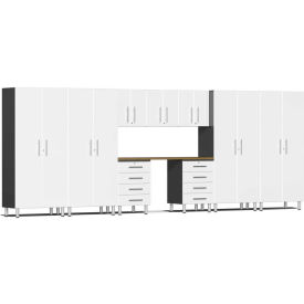 SUBLIME KITCHEN AND GARAGE CABINETS INC UG22102W Ulti-MATE Garage 2 Series 10-Piece Cabinet Set 213" x 21" x 80" White image.
