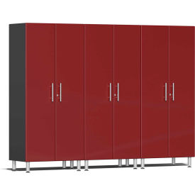 SUBLIME KITCHEN AND GARAGE CABINETS INC UG22630R Ulti-MATE Garage 2 Series 3-Piece Tall Cabinet Set 106.5" x 21" x 80" Red image.