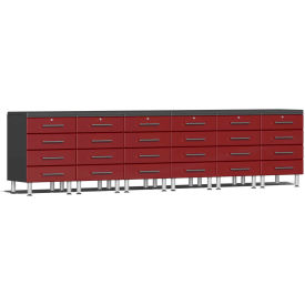 SUBLIME KITCHEN AND GARAGE CABINETS INC UG23081R Ulti-MATE Garage 2 Series 8-Piece Cabinet Set 141" x 21" x 36.5" Red image.